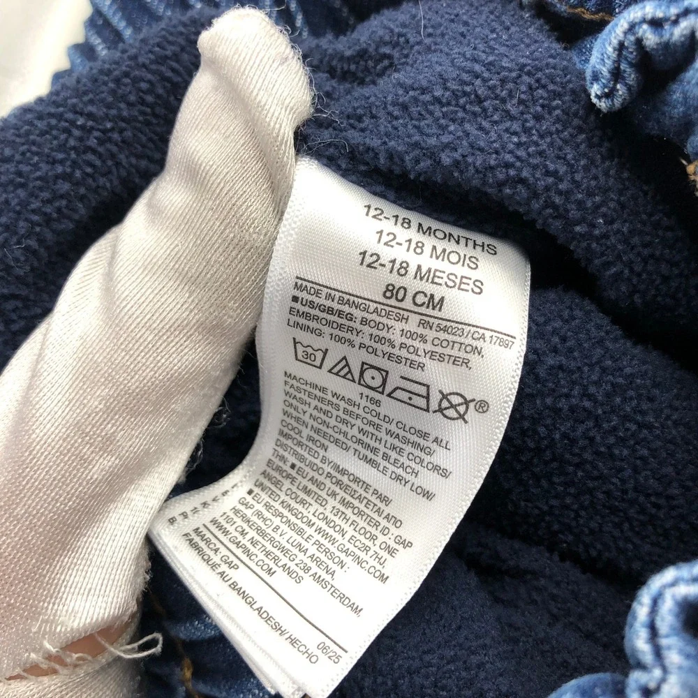 Gap Girls 12-18M Fleece Lined Mom Jeans BUNDLE Winter Insulated Blue Kids Baby
